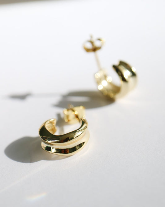 14kt gold plated sterling silver huggie earrings