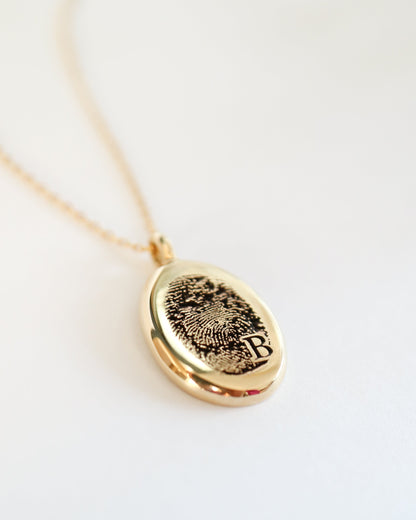 9kt gold Fingerprint Pendant on gold chain
