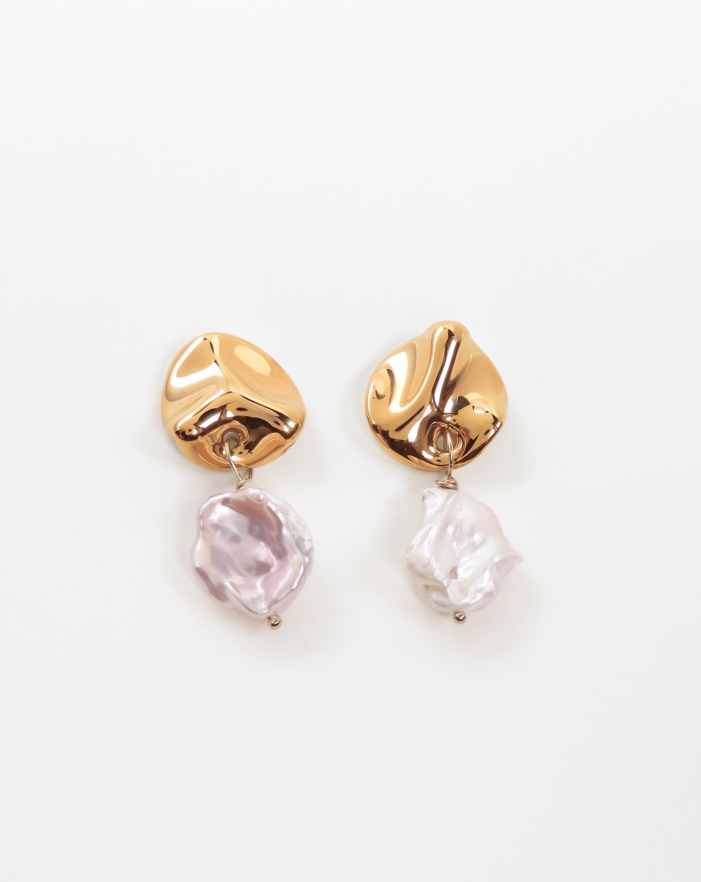 Folded Pearl Porcelain Earrings by Nina Bosch Jewellery