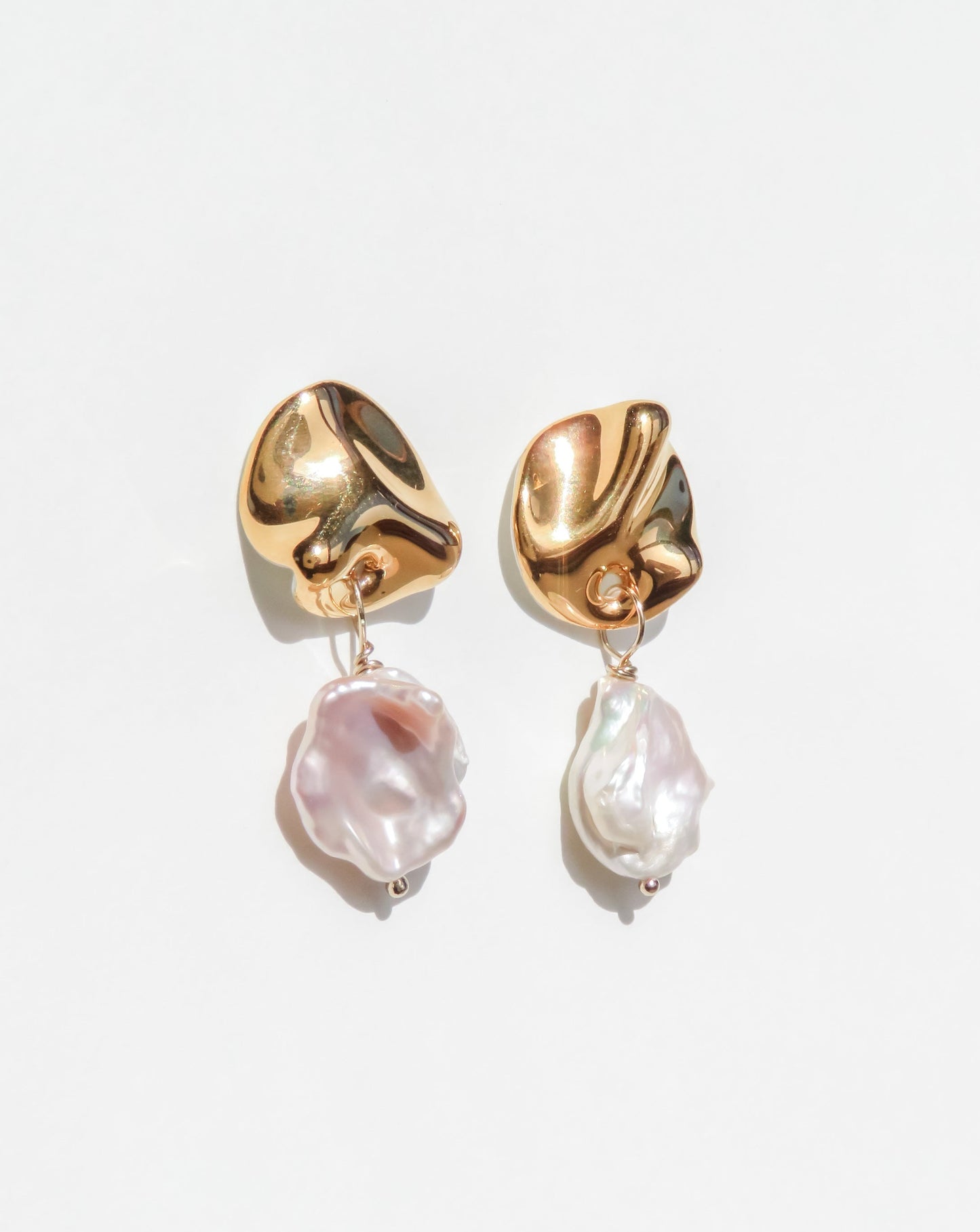 Folded Pearl Porcelain Earrings by Nina Bosch Jewellery