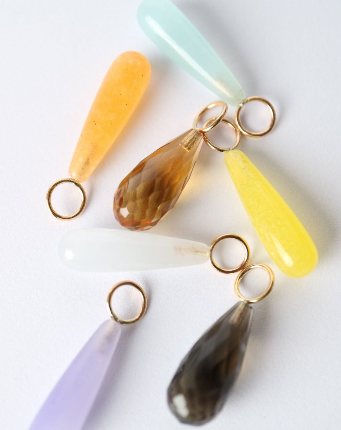 Gemstone droplet charms for earrings and pendants