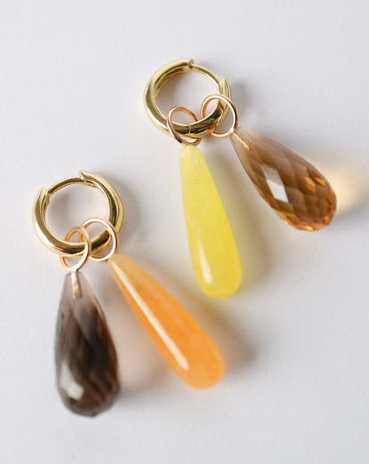 Gemstone droplet charms for earrings and pendants