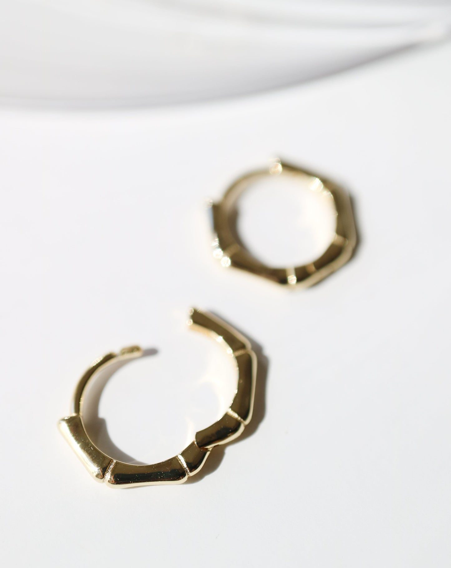 Gold Baby Bamboo Huggie Earrings