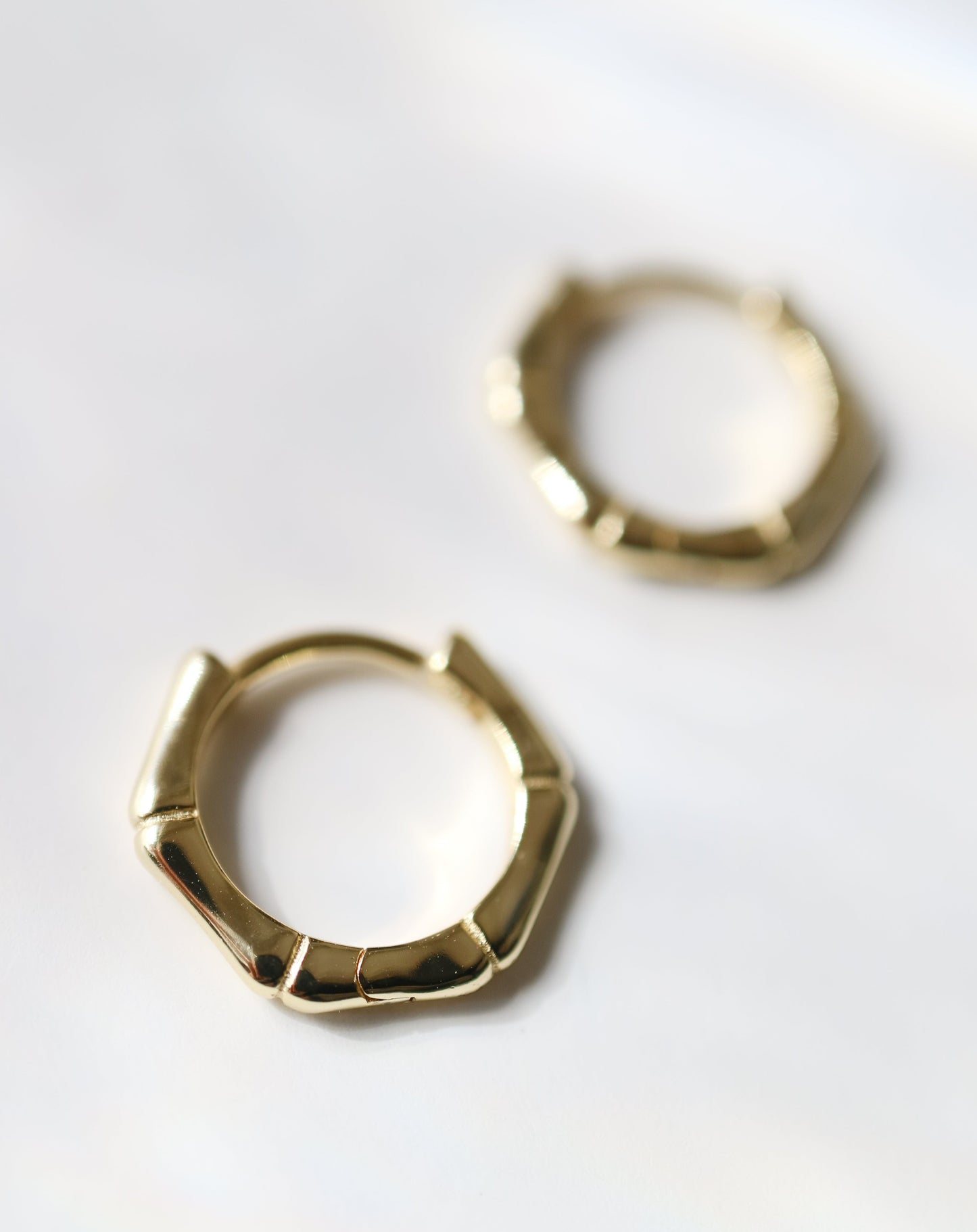 Gold Baby Bamboo Huggie Earrings