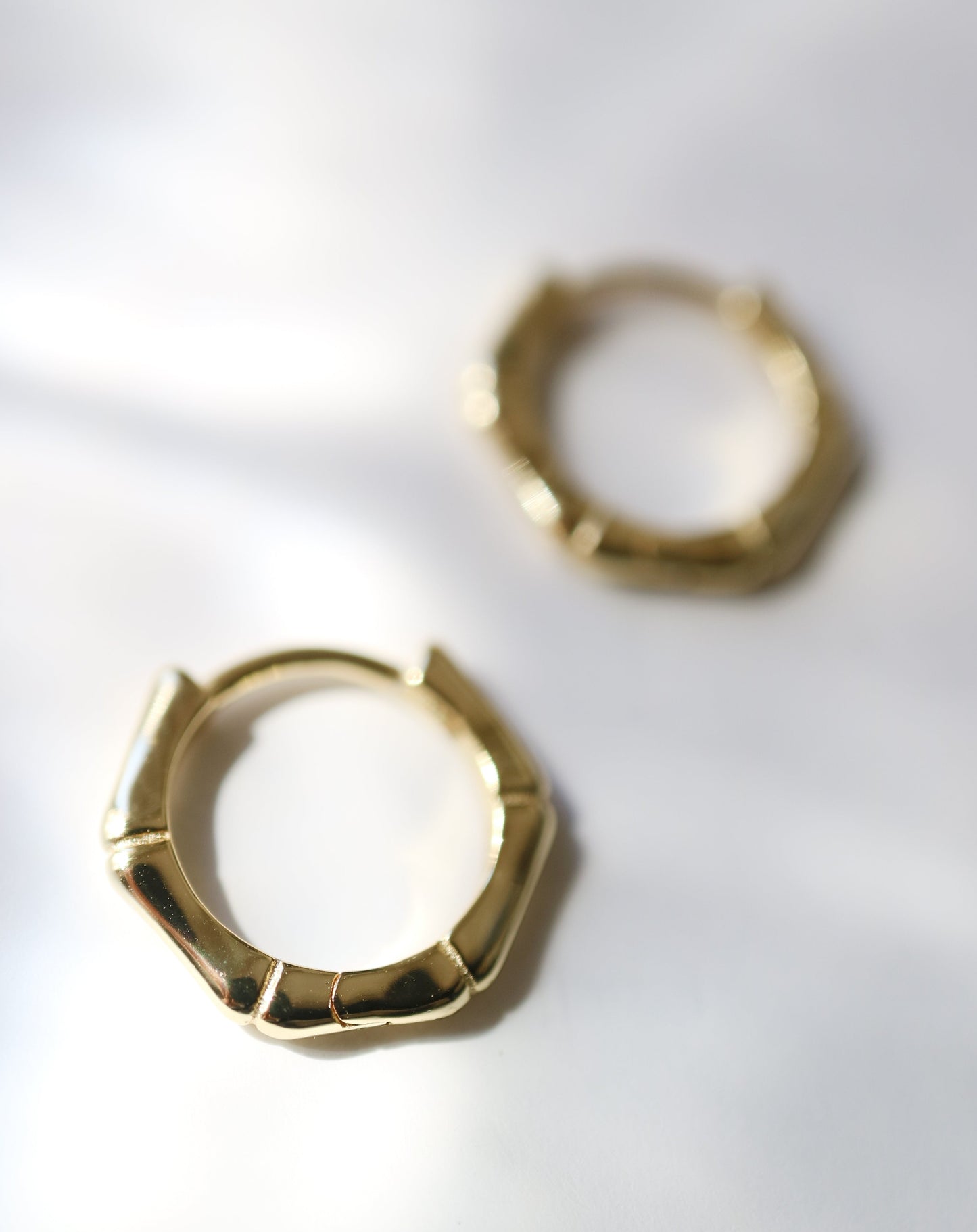 Gold Baby Bamboo Huggie Earrings