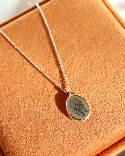 9kt gold Fingerprint Pendant on gold chain