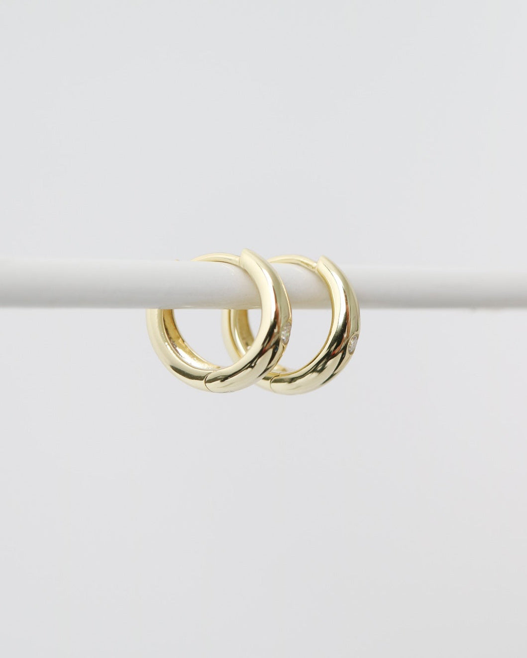 Gold and Moissanite Hoop Earrings