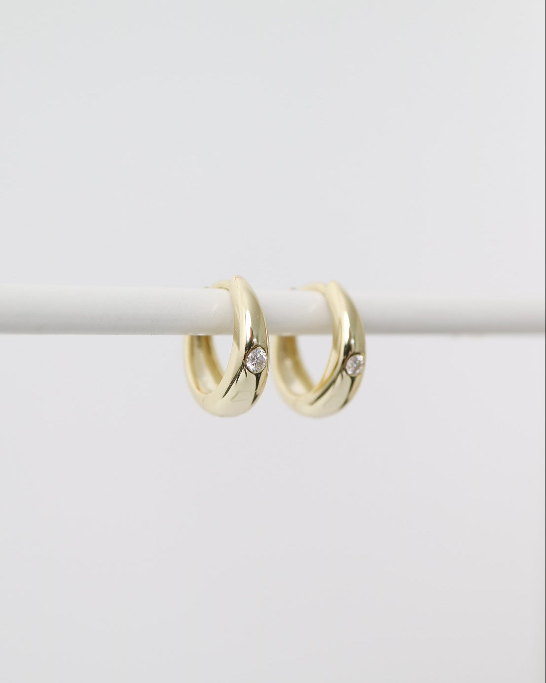 Gold and Moissanite Hoop Earrings
