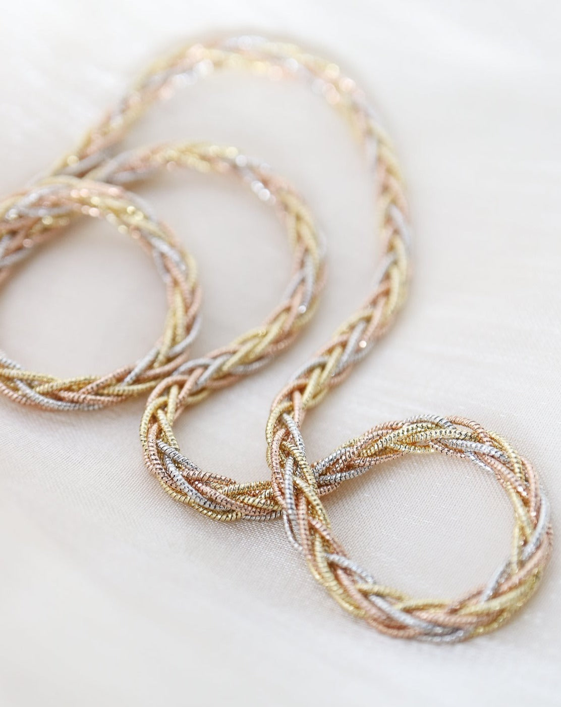 Tricolour Woven Snake Chain Collective & Co Jewellery