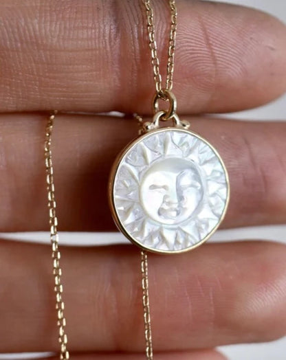 9kt gold Sunburst Necklace from Jade Rabbit