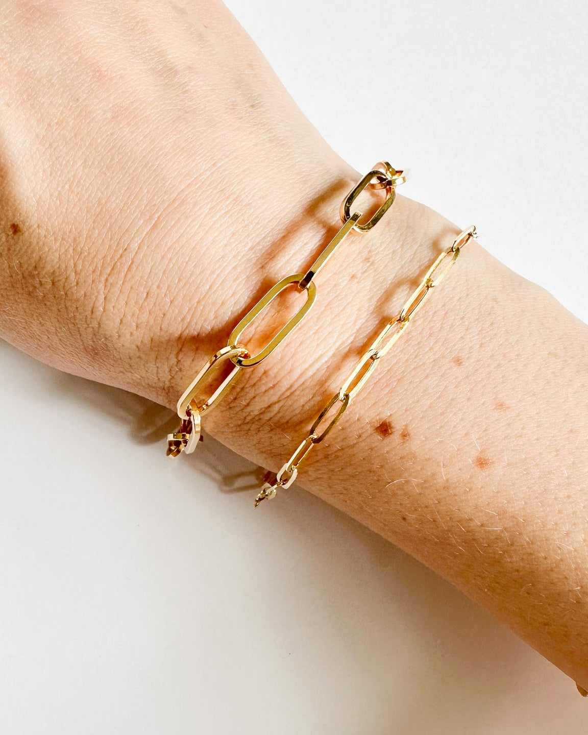 9ct gold Paperclip Links Bracelet real gold