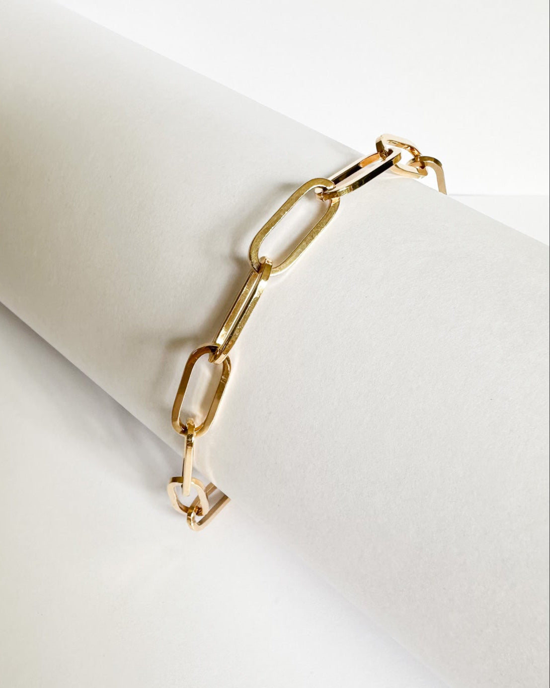 9ct gold Paperclip Links Bracelet real gold