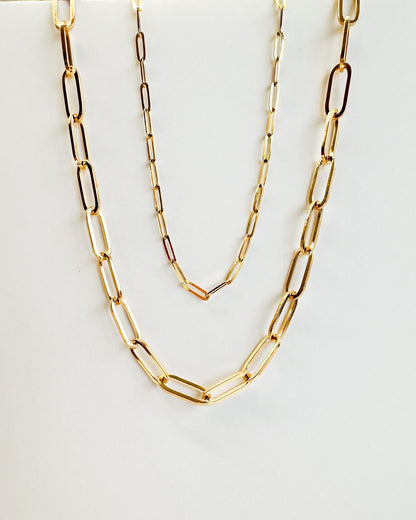 9ct real gold solid gold Paperclip Chain