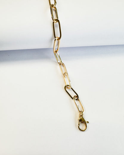 9ct gold Paperclip Links Bracelet real gold