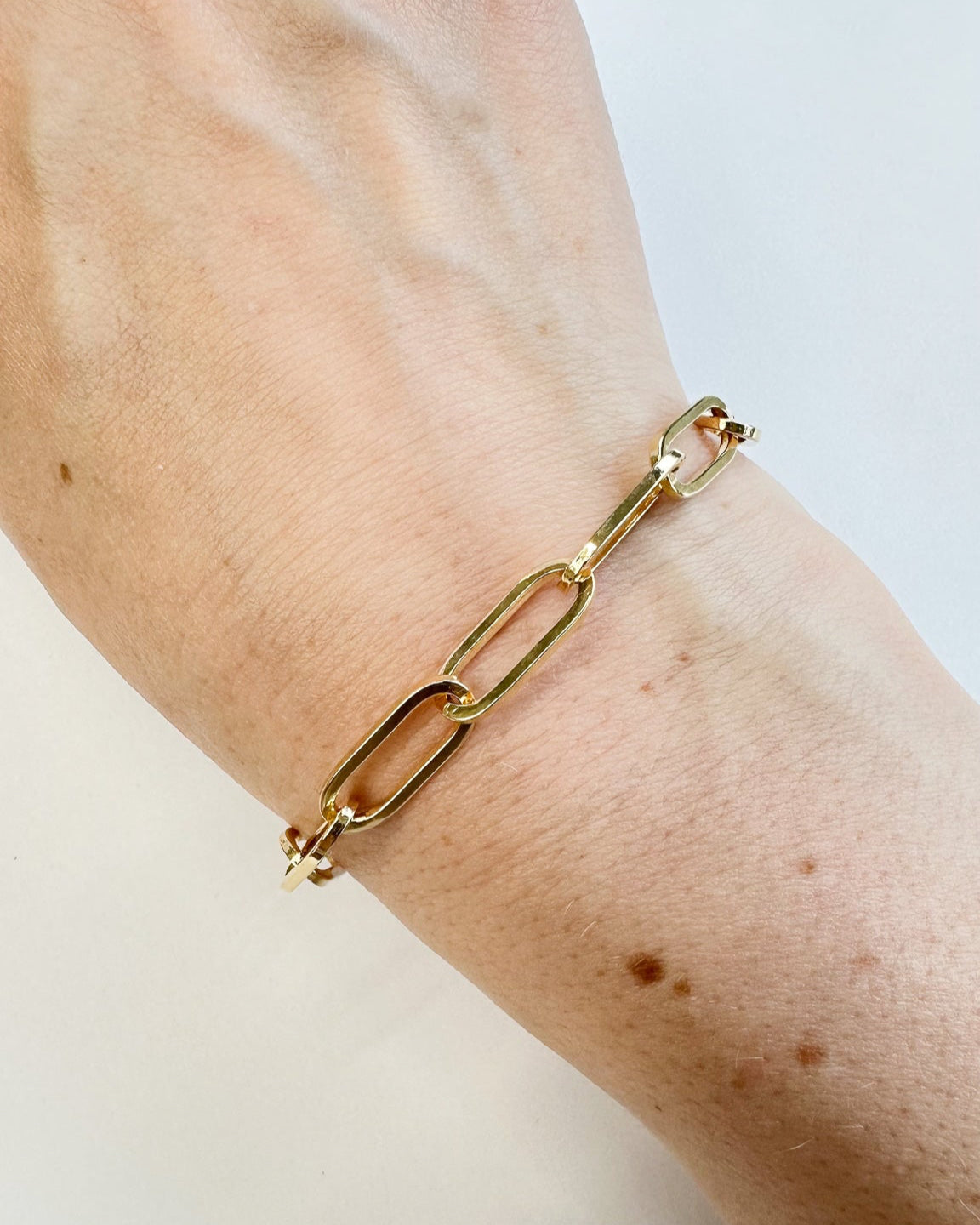 9ct gold Paperclip Links Bracelet real gold