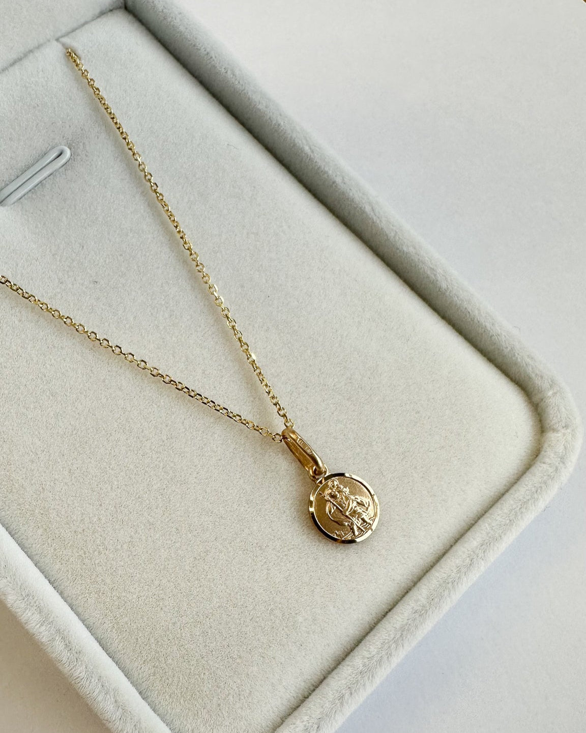 9ct gold St Christopher Medallion Pendant