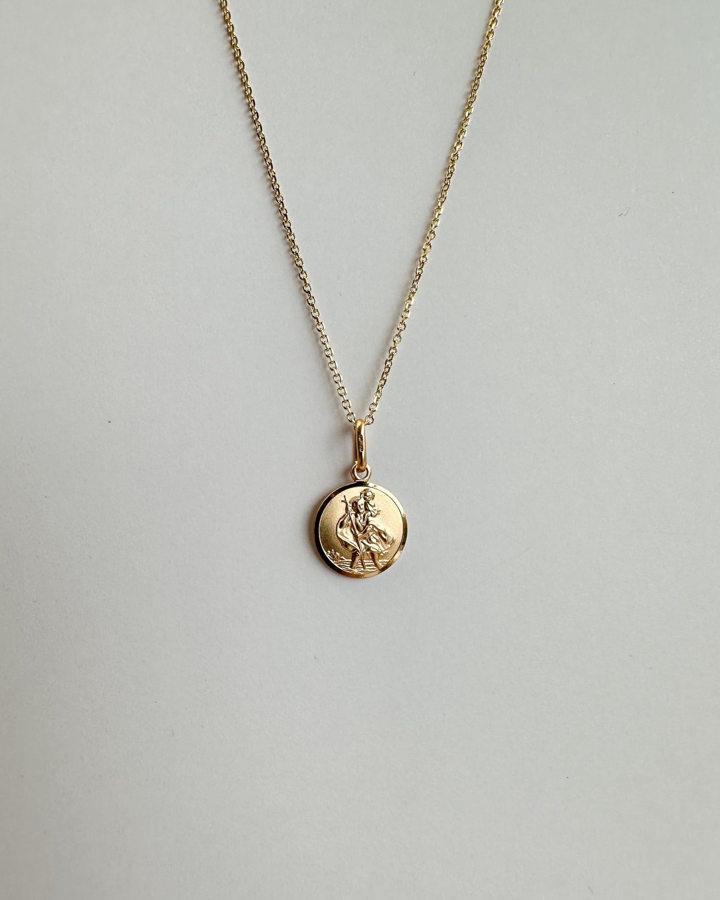 9ct gold St Christopher Medallion Pendant