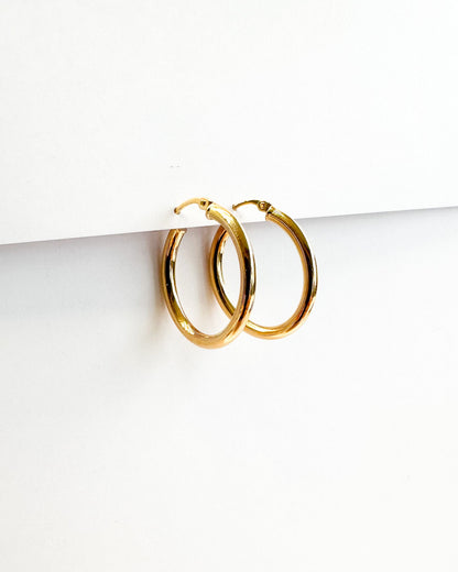 9ct gold oval hoop earrings real gold 