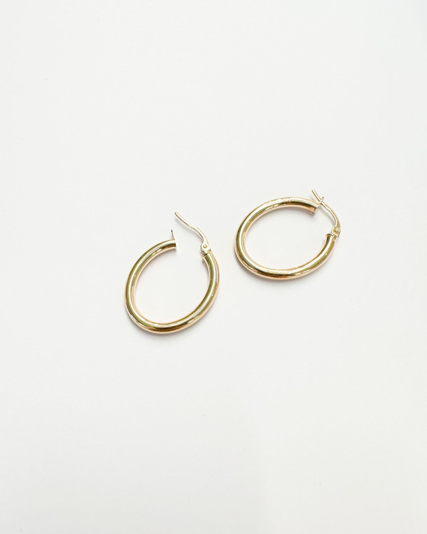 9ct gold oval hoop earrings real gold 
