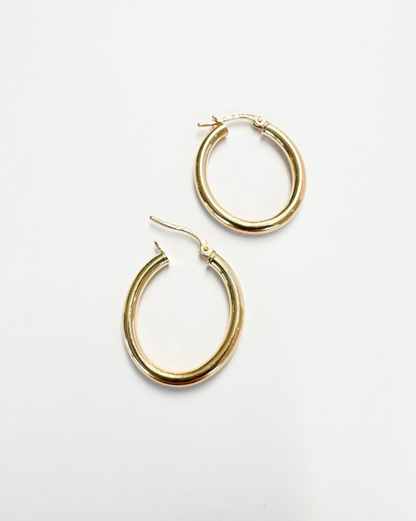 9ct gold oval hoop earrings real gold 