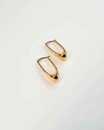9ct gold Oblong Hoops Collective Co real gold hoops