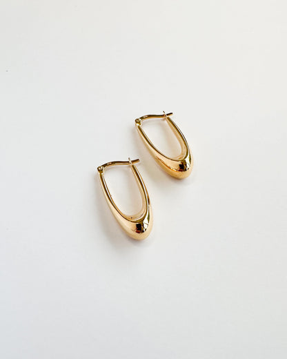 9ct gold Oblong Hoops Collective Co real gold hoops