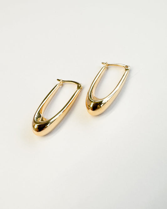 9ct gold Oblong Hoops Collective Co real gold hoops