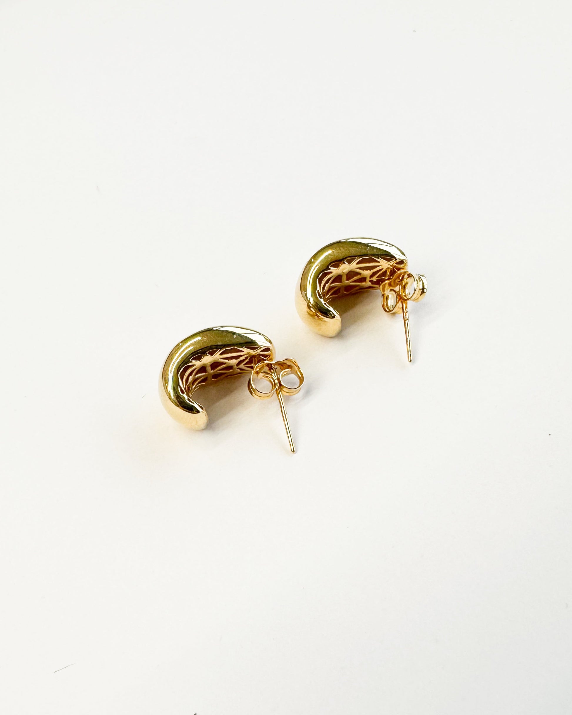 9ct gold Arched Studs real gold Collective & co jewellery