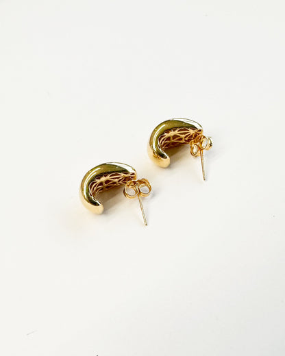 9ct gold Arched Studs real gold Collective & co jewellery