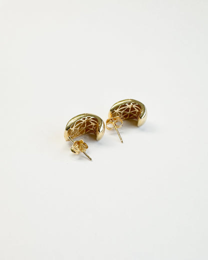 9ct gold Arched Studs real gold Collective & co jewellery