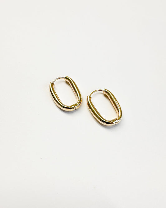9ct gold Oval Tube Hoops Earrings real gold