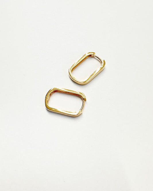 9ct gold Paperclip Huggies earrings real gold