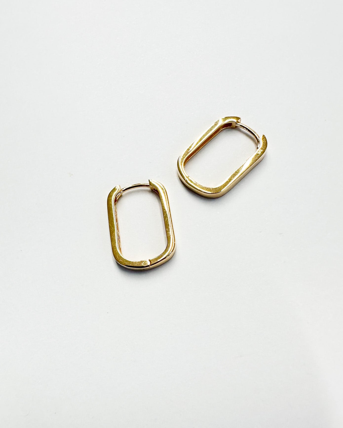 9ct gold Paperclip Huggies earrings real gold