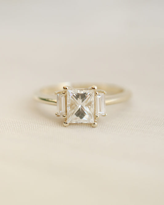 9ct gold and princess diamond engagement ring