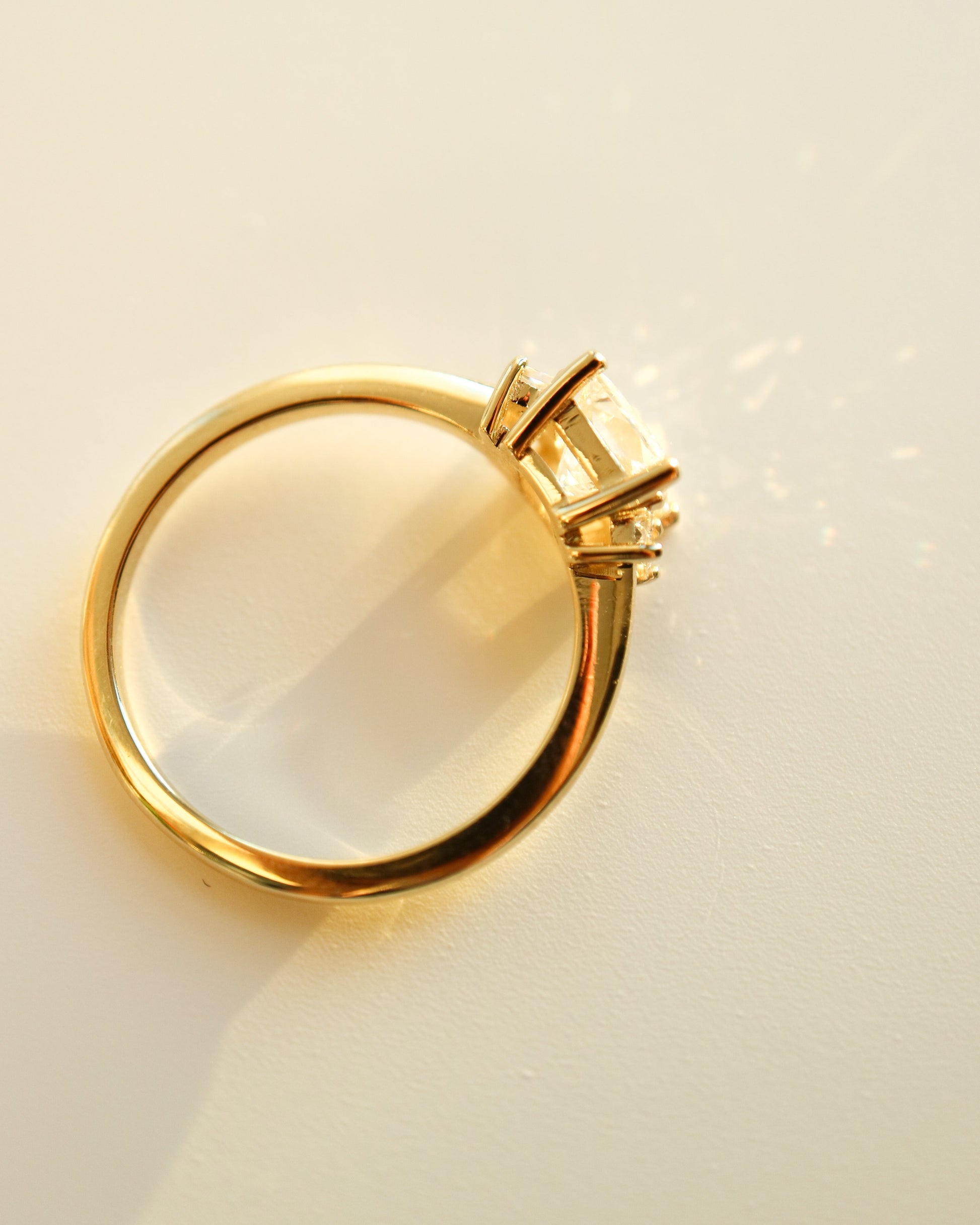 9ct gold and princess diamond engagement ring
