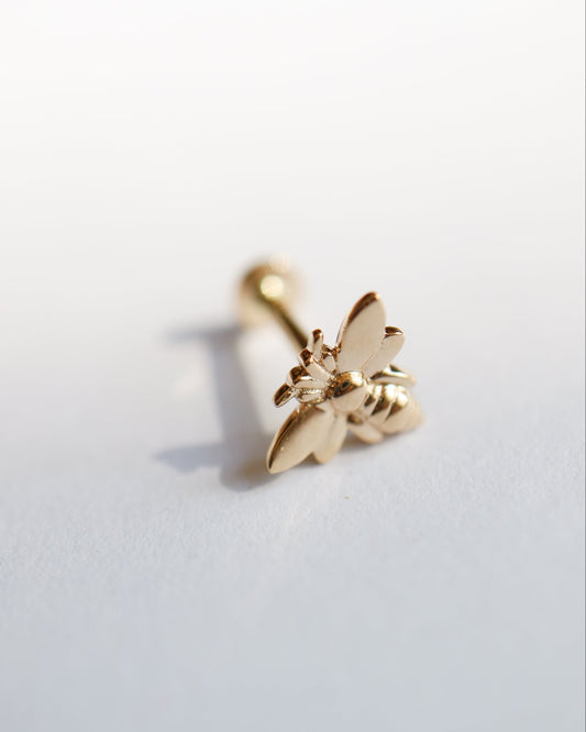 14ct gold Bumblebee Piercing Conch Stud
