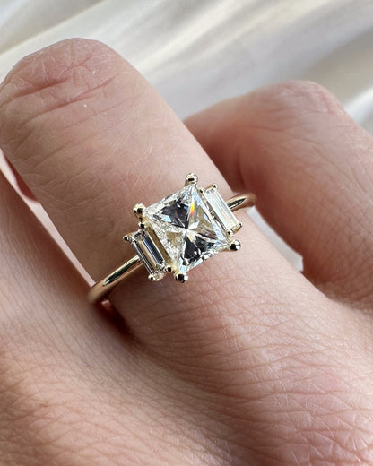 9ct gold and princess diamond engagement ring