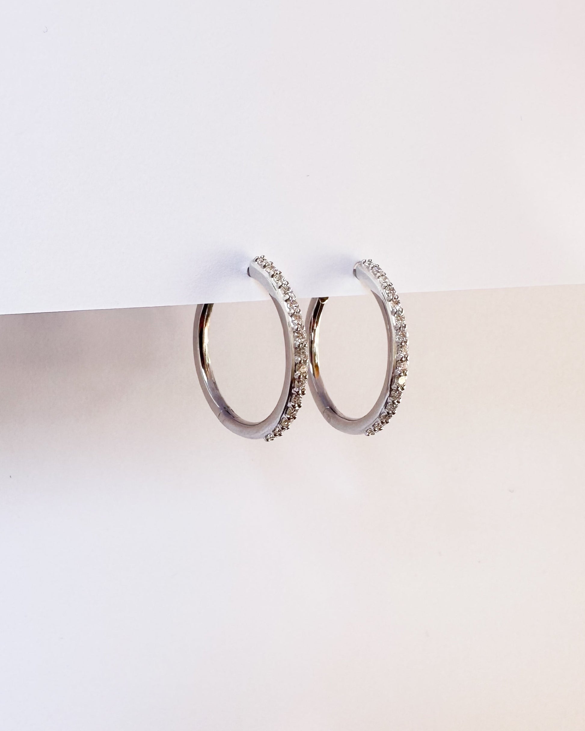 9ct gold diamond Hoops earrings