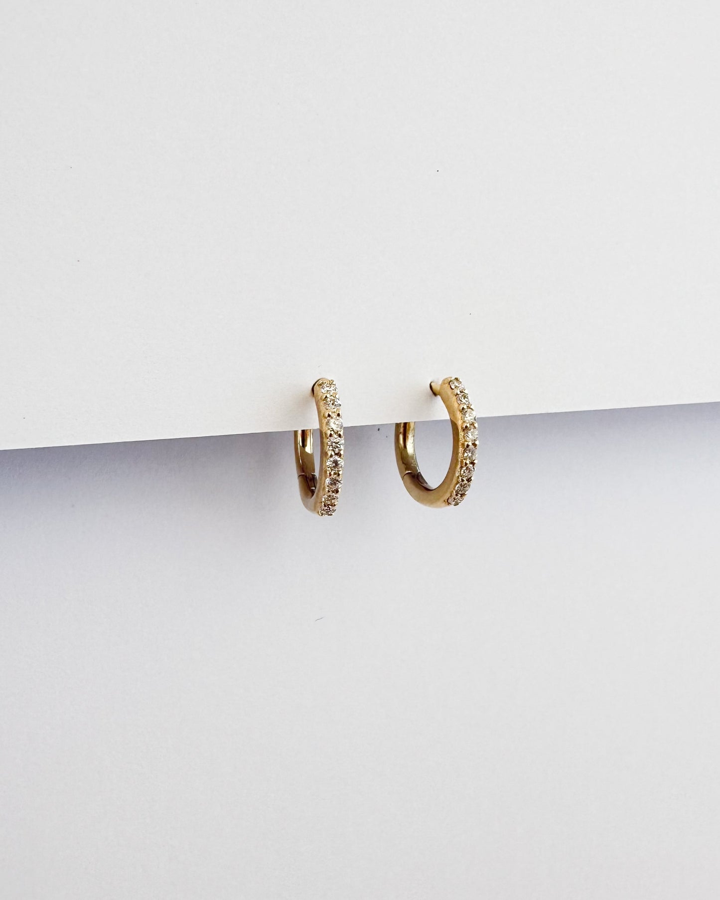 9ct gold diamond Huggies earrings