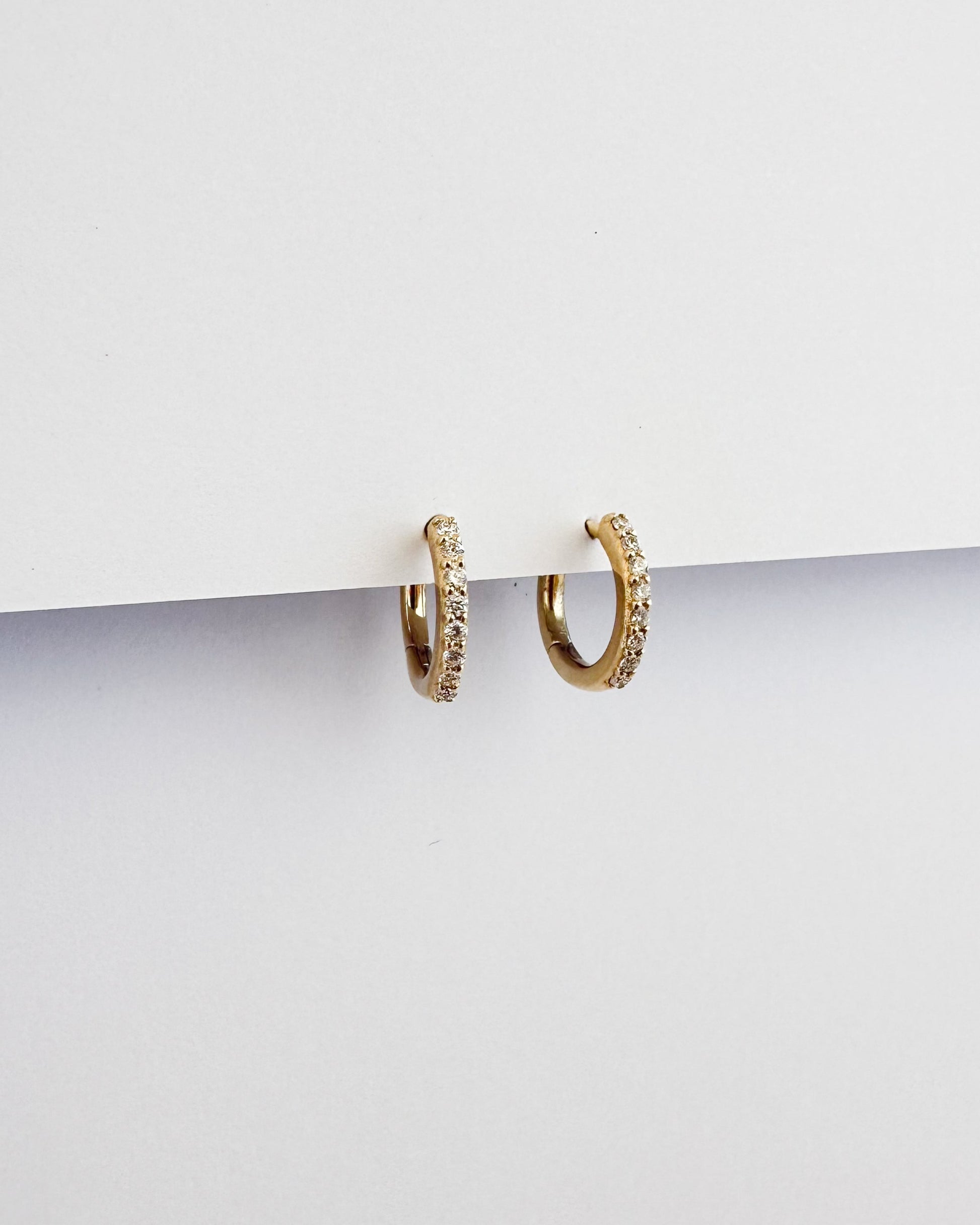9ct gold diamond Huggies earrings