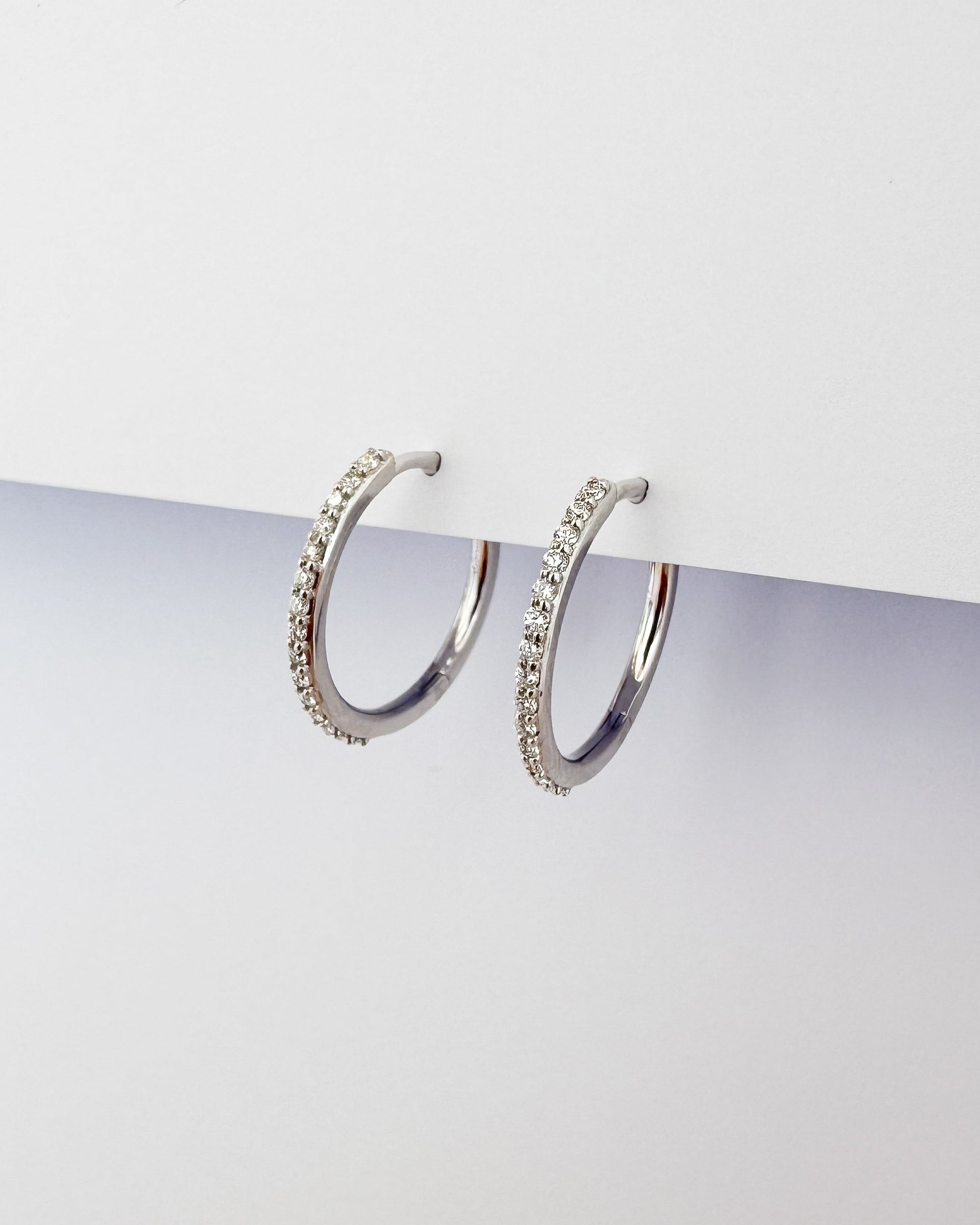 9ct gold diamond Hoops earrings