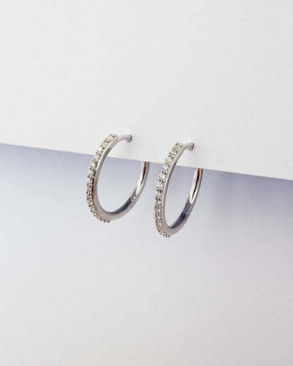 9ct gold diamond Hoops earrings