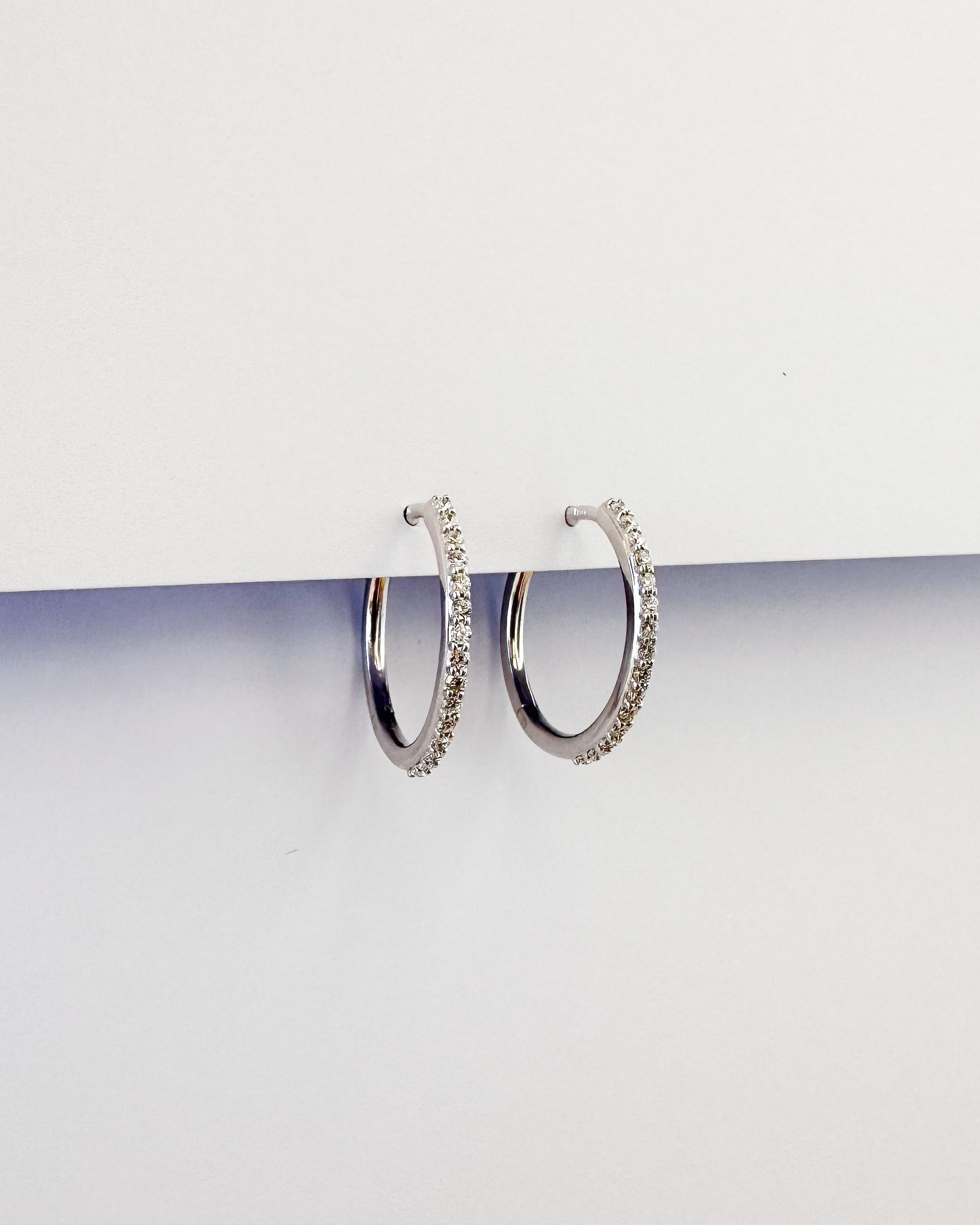 9ct gold diamond Hoops earrings
