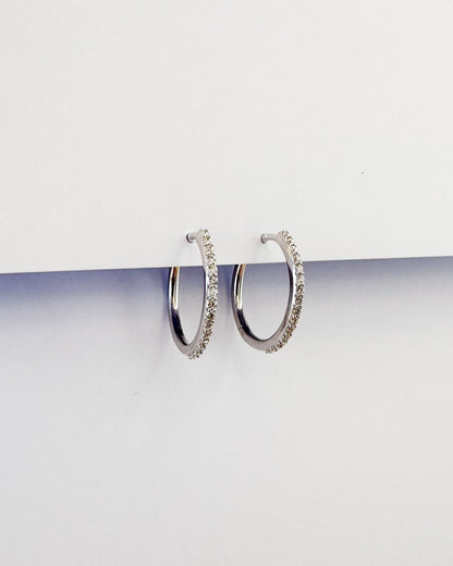9ct gold diamond Hoops earrings