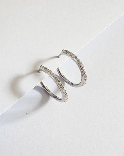 9ct gold diamond Hoops earrings