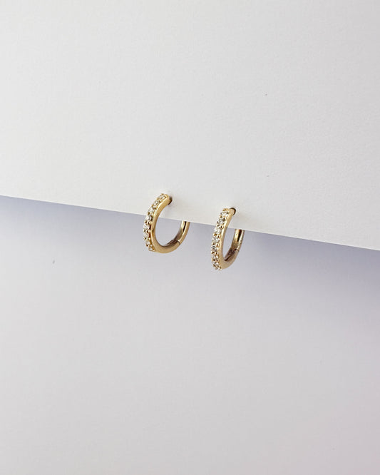 9ct gold diamond Huggies earrings