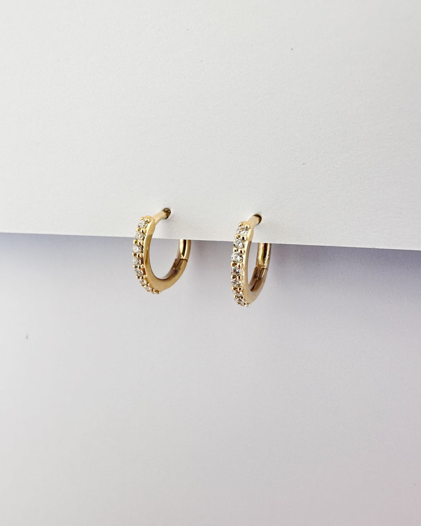 9ct gold diamond Huggies earrings