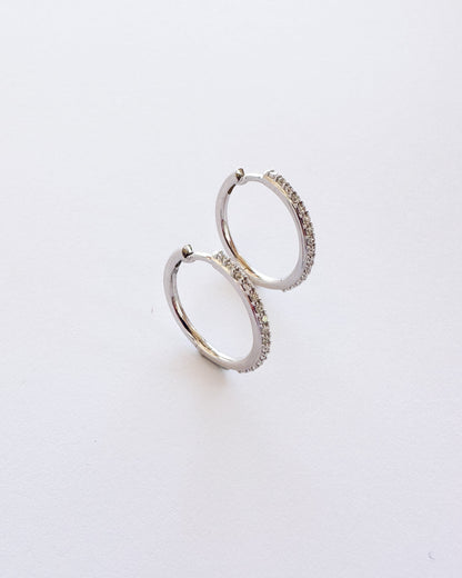 9ct gold diamond Hoops earrings