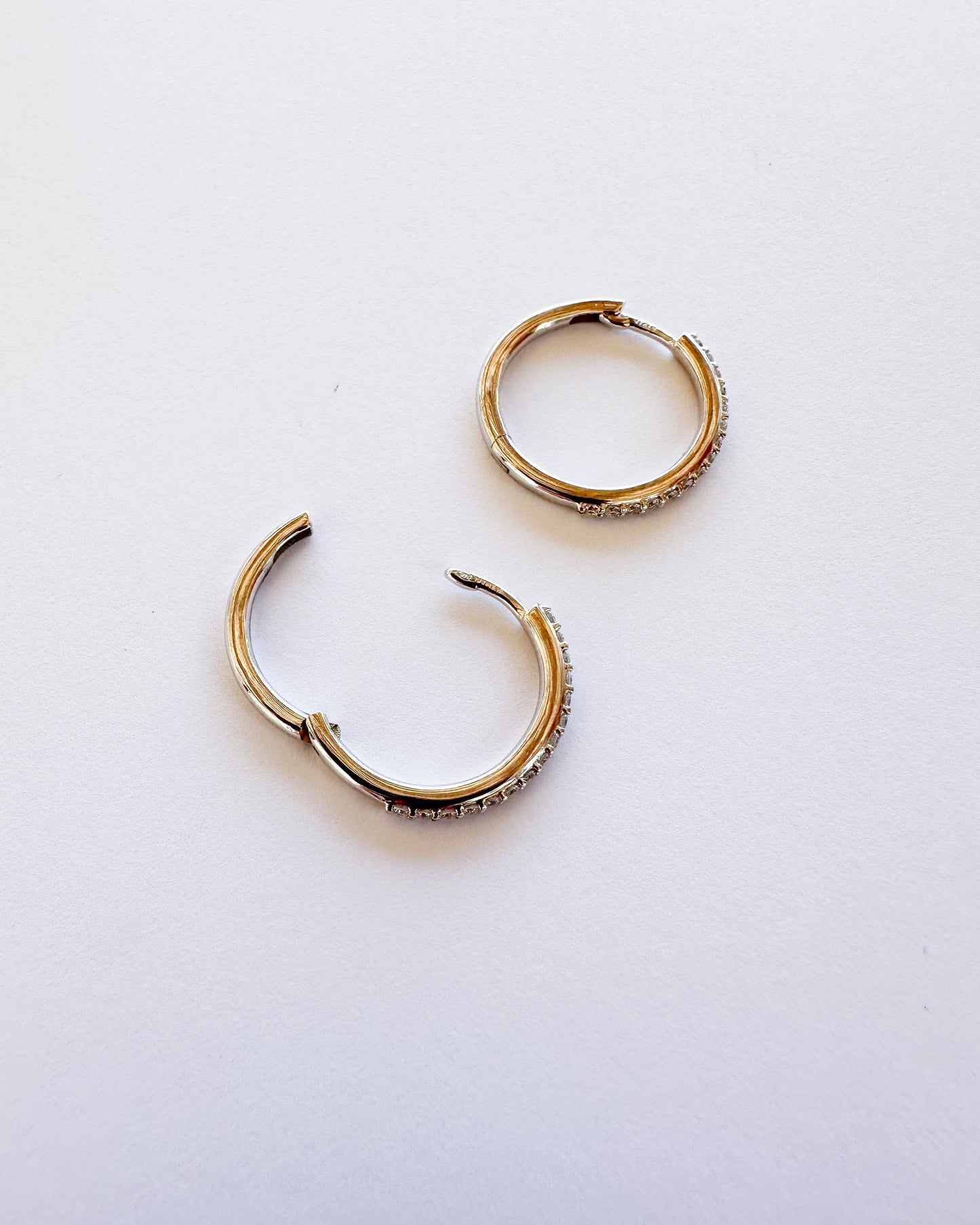 9ct gold diamond Hoops earrings