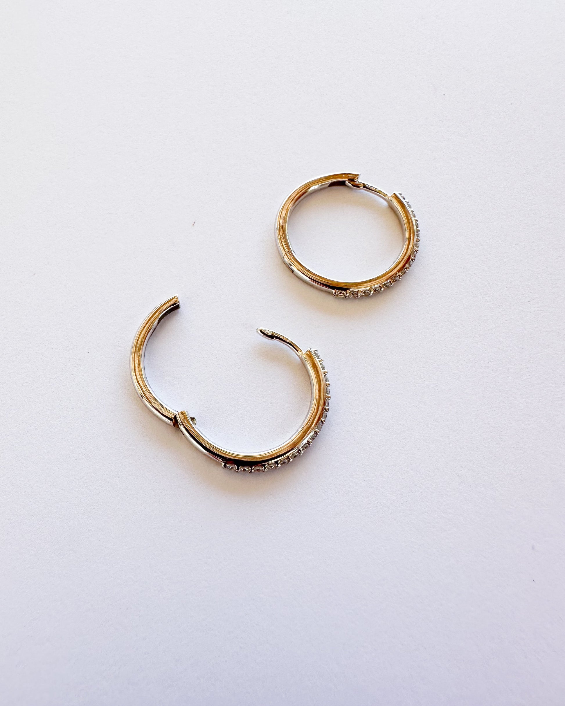 9ct gold diamond Hoops earrings